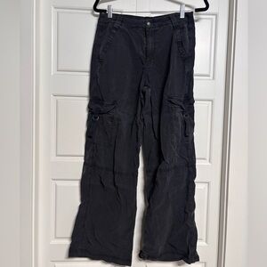 American Eagle Outfitters Charcoal Cargo Wide-Leg Pants